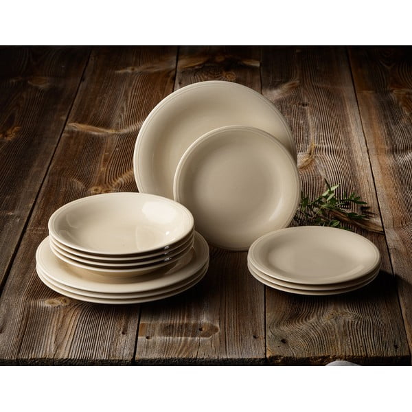 12-dijelni set bež porculanskih tanjura Villeroy & Boch Like Color Loop-image-1