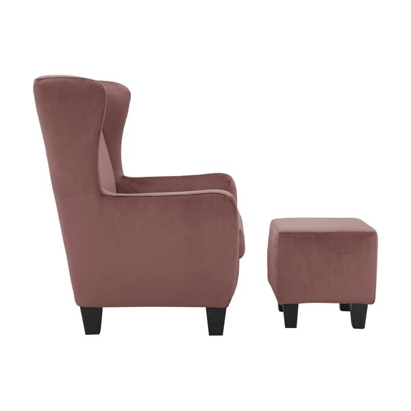 Ružičasti baršunasti naslonjač Zhili - Støraa-image-2