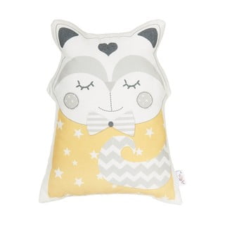 Žuti pamučni dječji jastuk Mike & Co. NEW YORK Pillow Toy Smart Cat, 23 x 33 cm