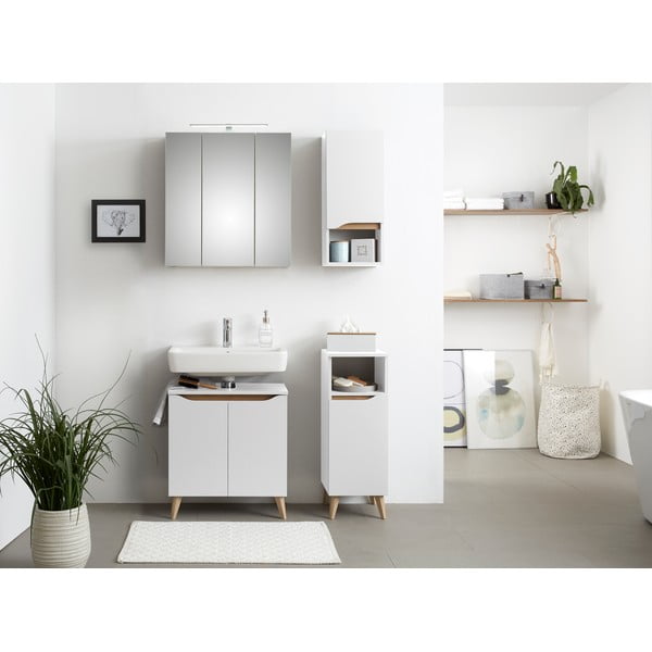 Bijeli niski/zidni ormarić bez umivaonika 60x53 cm Set 857 – Pelipal-image-4