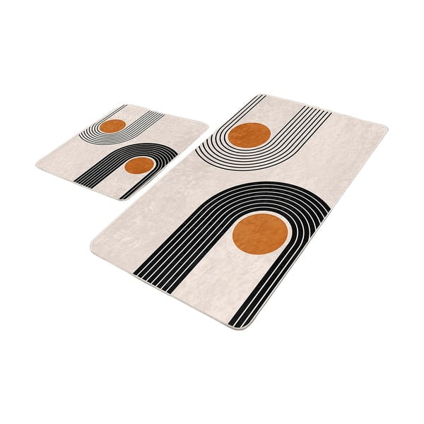 Bež od samta kupaonske prostirke u setu 2 kom 60x100 cm Dot Arch – Mila Home