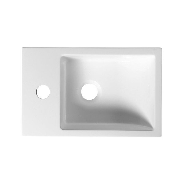 Bijeli mali umivaonik od lijevanog mramora Sapho Alabama, lijeva strana-image-2