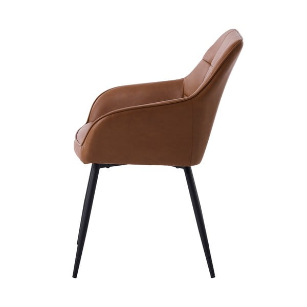 Smeđe podstavljene blagovaonske stolice u setu s naslonima za ruke 2 kom Nolan Square – Unique Furniture-image-4