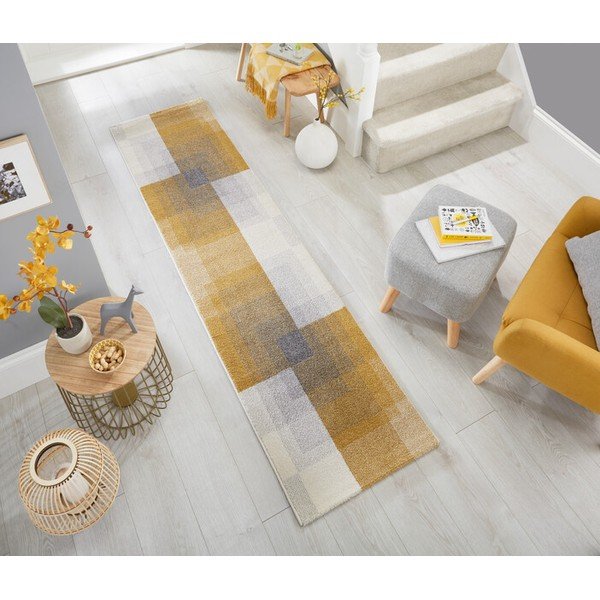 Sivo-žuti tepih Flair Rugs Plaza, 60 x 230 cm-image-1