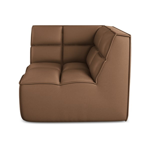 Smeđa modularna sjedeća garnitura od imitacije kože Kalai – Makamii