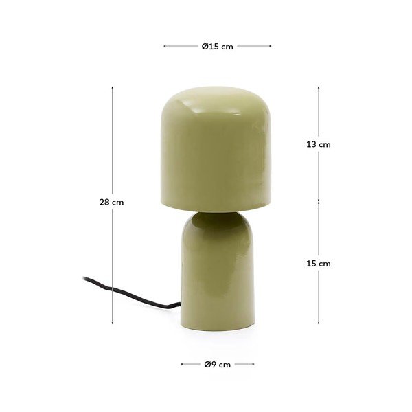 Crna stolna lampa s metalnim sjenilom (visina 28 cm) Monze – Kave Home-image-4