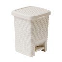 Krem kupaonski koš za smeće s pedalom Addis Rattan Pedal Bin Calico, 6 l
