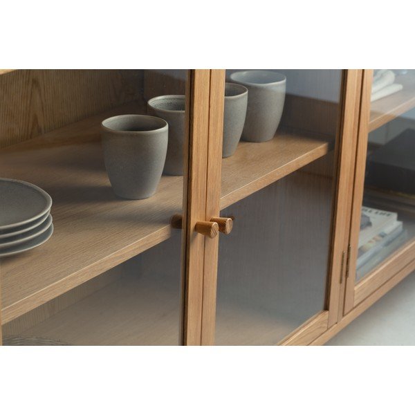 Vitrina u dekoru hrasta u prirodnoj boji 180x80x40 cm Ceci – MOME-image-2