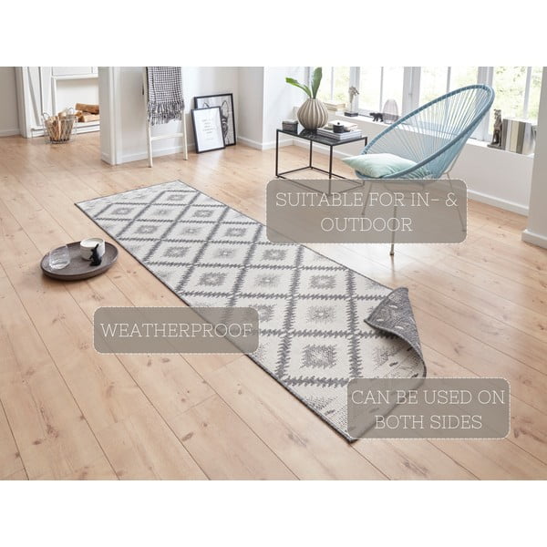 Sivo-krem vanjski tepih NORTHRUGS Malibu, 80 x 250 cm-image-4