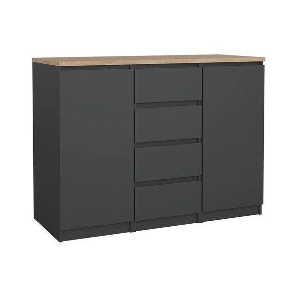Tamno siva komoda 121x91x50 cm Naia – Tvilum