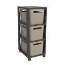 Crno-bež plastični mobilni poličar 30x77 cm Brisen - Rotho