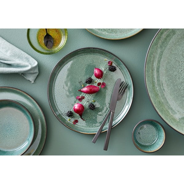 Zeleni/crni desertni tanjur od kamenine ø 21 cm Gastro Green/Black – Bitz-image-1