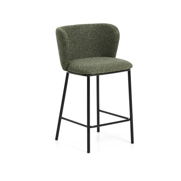Tamno zelena podstavljena barska stolica (visine sjedala 65 cm) Ciselia – Kave Home