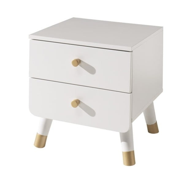 Bijeli dječji noćni ormarić od borovine Vipack Billy