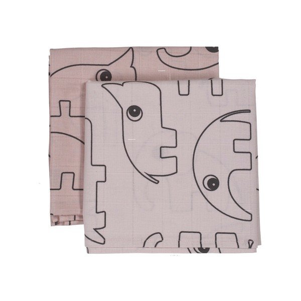 Contour muslin pelene, roze, 2 kom