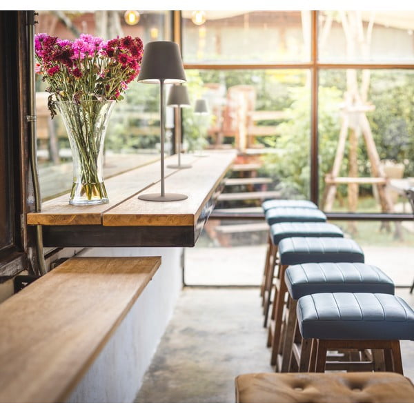 Siva LED prigušiva stolna svjetiljka sa senzorom pokreta i metalnim sjenilom (visina 38 cm) Consenza - Fischer & Honsel-image-1