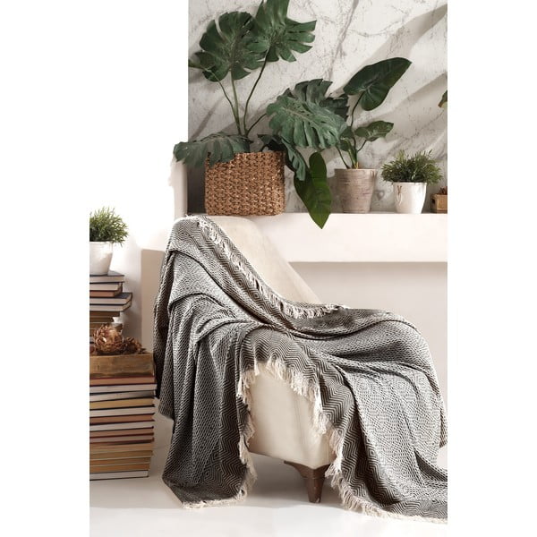 Crni/bež prekrivač 170x210 cm Etnik – Mijolnir-image-1