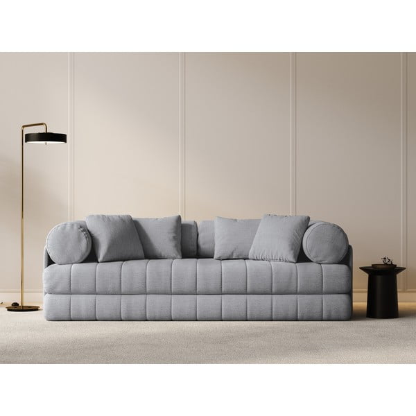 Svijetlo siva sklopiva sofa od bouclé tkanine 206 cm Kemi – Cosmopolitan Design-image-4