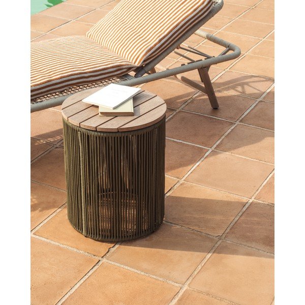 Okrugao vrtni stolić s pločom stola od bagrema ø 40 cm Dandara – Kave Home-image-1