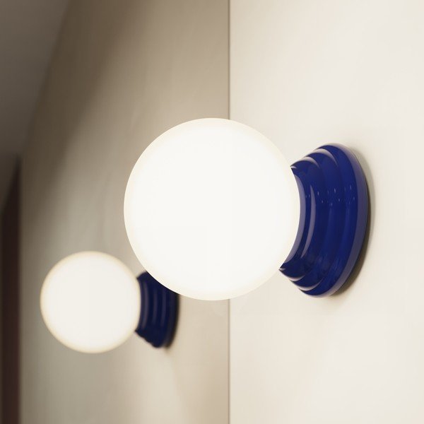 Plava zidna lampa keramička ø 12 cm Farsa – Sollux-image-2