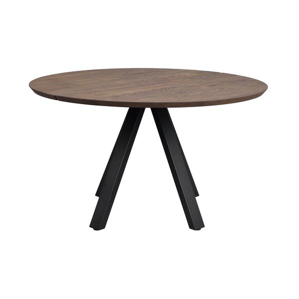 Tamno smeđi okrugao blagovaonski stol s hrastovom pločom stola ø 130 cm Carradale – Rowico-image-2