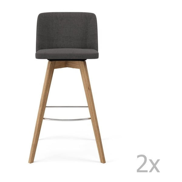 Set od 2 sive barske stolice Tenzo Tom, visina 99 cm