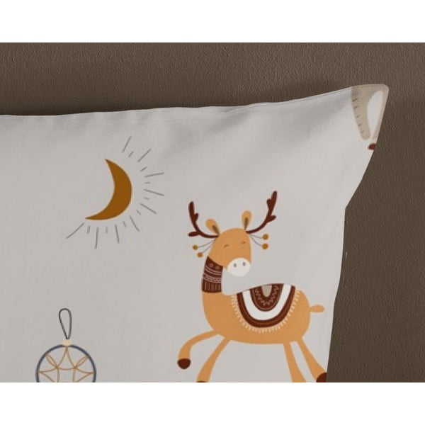 Sivo-bež pamučna dječja posteljina za krevet za jednu osobu 140x200 cm Woody – Good Morning-image-3