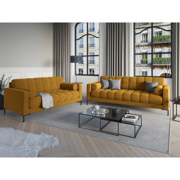 Žuta baršunasta sofa Cosmopolitan Design Bali-image-1