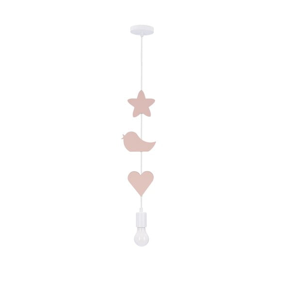 Bijelo-ružičasta dječja svjetiljka s metalnim sjenilom Single - Candellux Lighting