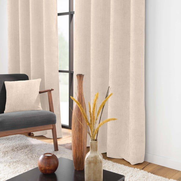 Bež zavjesa od šenila 140x260 cm Leo – douceur d'intérieur-image-1