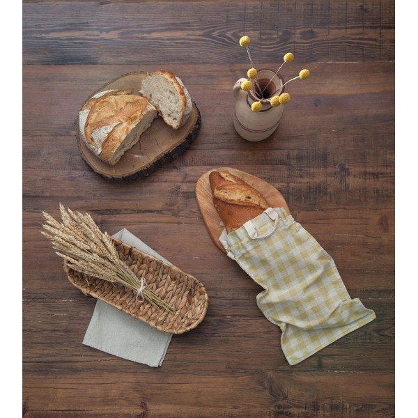 Platnena torba za kruh Really Nice Things Linen Bread Bag Yellow Vichy-image-1