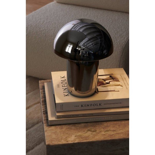 Metalna LED stolna lampa s mogućnosti zatamnjivanja u sjajno srebrnoj boji (visina 17 cm) Ted – Ellos Home-image-1
