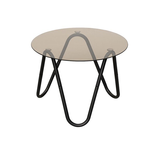 Okrugao pomoćni stol sa staklenom pločom stola ø 50 cm Ventana Round – Leitmotiv