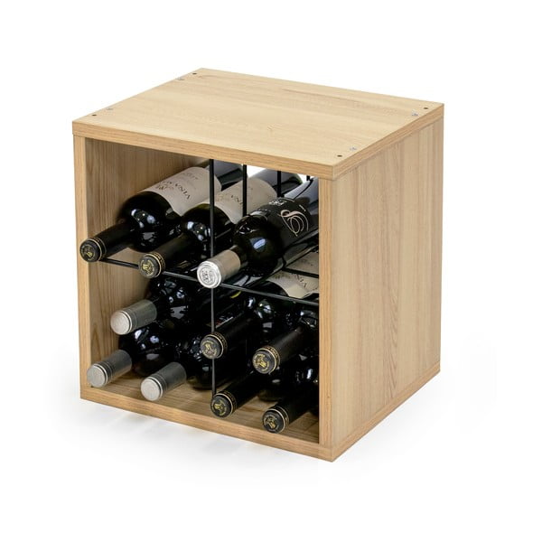 Držač za boce vina u dekoru bukve u prirodnoj boji broj boca 16 kom – Compactor-image-3