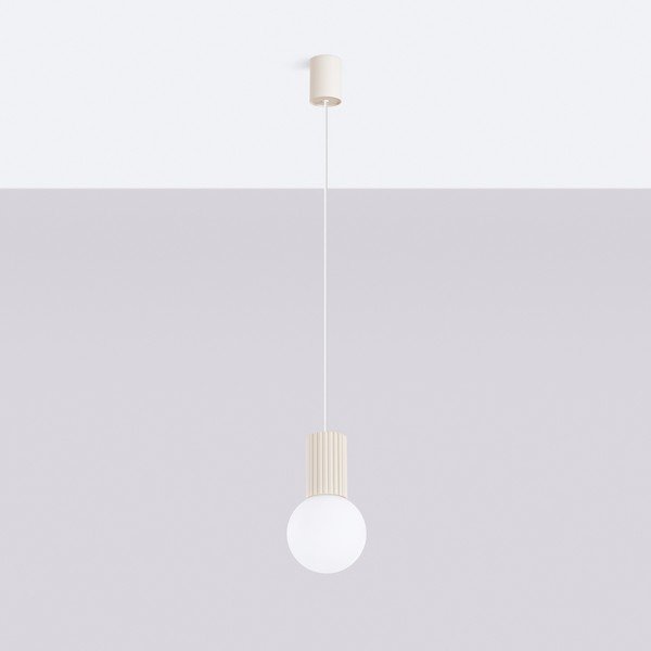 Krem viseća svjetiljka sa staklenim sjenilom ø 12 cm Orbital – Sollux-image-4