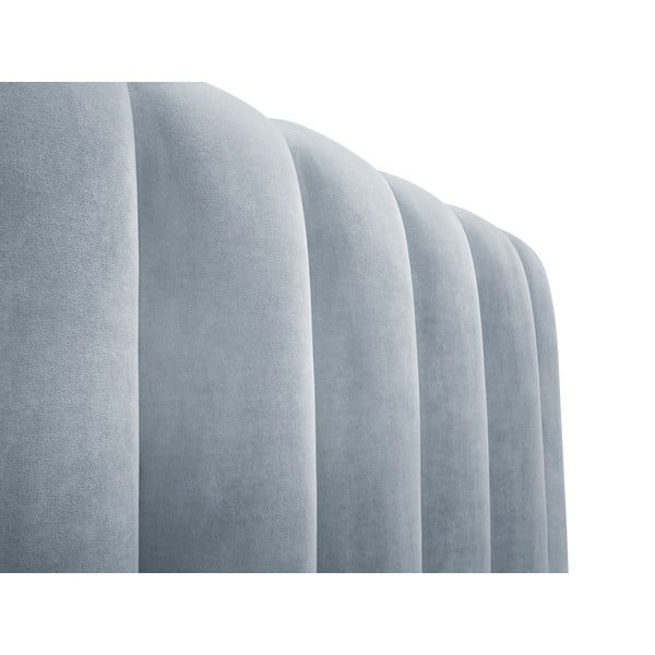 Svijetloplavi tapecirani bračni krevet s prostorom za pohranu s letvičastom podnicom 200x200 cm Kelp - Micadoni Home-image-4