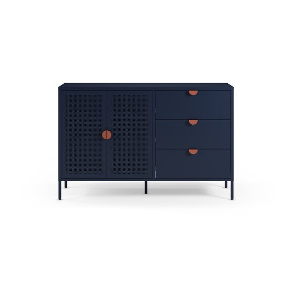 Tamno plava metalna komoda 140x90x40 cm Sayla – Marckeric
