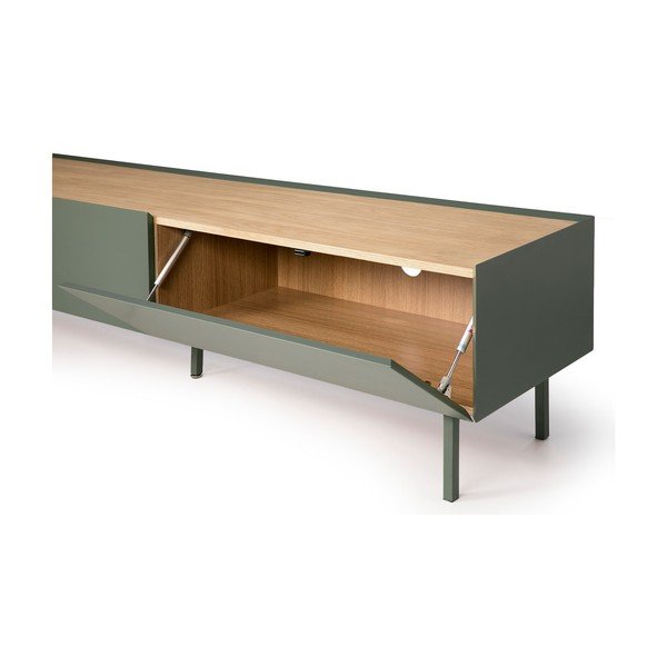 Zelena/u prirodnoj boji TV komoda u dekoru hrasta 180x45 cm Arista – Teulat-image-4