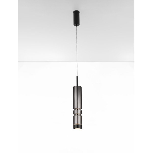 Siva staklena LED viseća svjetiljka ø 8 cm Bento – Nova Luce-image-2