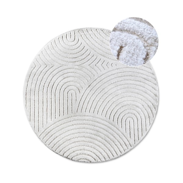 Bijeli okrugao tepih ø 200 cm Panglao New York White – Elle Decoration