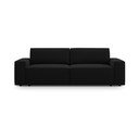 Crna baršunasti sklopiva/s prostorom za odlaganje sofa 247 cm Jodie – Micadoni 