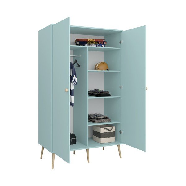 Tirkizni dječji ormar 113x190 cm Gaia - Tvilum-image-4