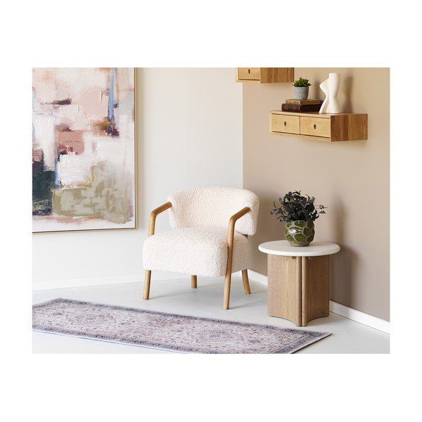Krem fotelja od bouclé tkanine Dakar – House Nordic-image-2