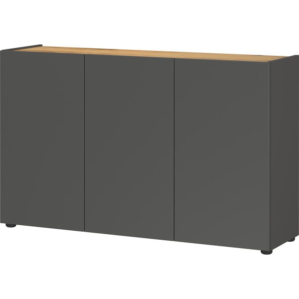 Antracitno sivi ormarić u dekoru hrasta 120x76x34 cm Adrano – Germania-image-3