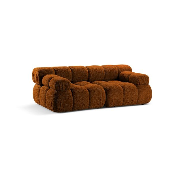 Sofa od bouclé tkanine boja terakote 188 cm – Micadoni -image-1