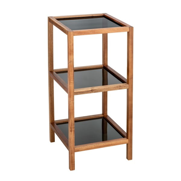 Crna/u prirodnoj boji staklena kupaonska polica 36x79 cm Fondi – Wenko-image-1