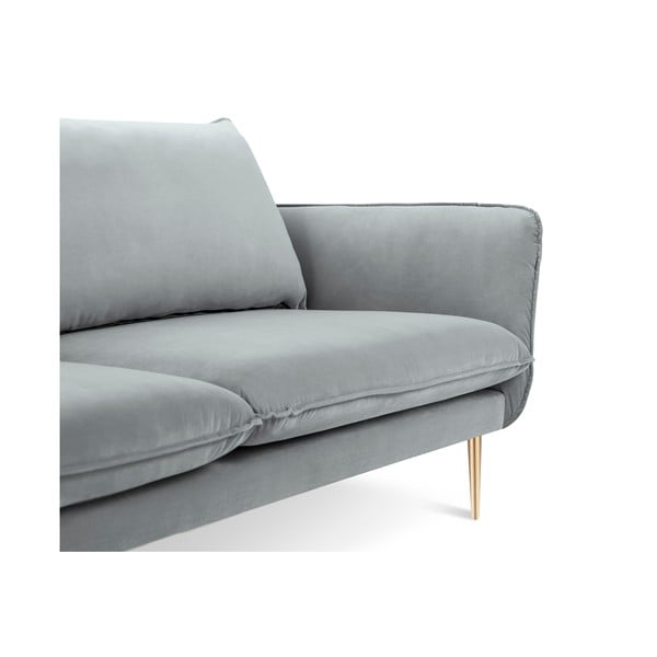 Svijetlosiva baršunasta sofa Cosmopolitan Design Florence, 160 cm-image-3