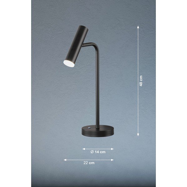 Crna LED stolna lampa s mogućnosti zatamnjivanja (visina 48 cm) Stina – Fischer & Honsel-image-4