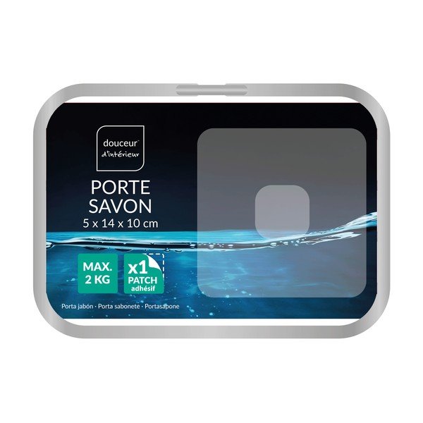 Metalna posuda za sapun u sjajno srebrnoj boji s postavljanjem bez bušenja Filaire Aluminium – douceur d'intérieur-image-2