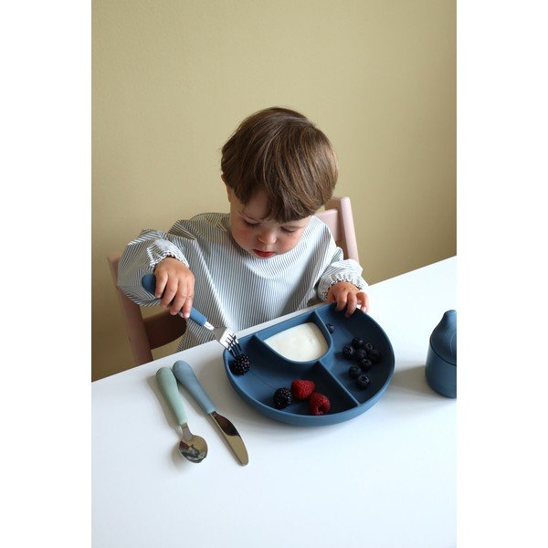 Zeleni/plavi silikonski dječji pribor za jelo 3 kom Ocean Mix – Cam Cam Copenhagen-image-1